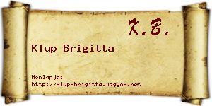 Klup Brigitta névjegykártya